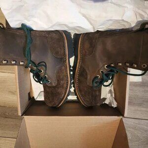Jim Green Rugged African Trooper Leather Boots Houston Brown US 8